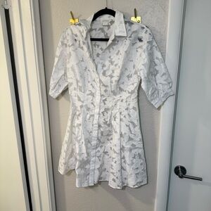 Club Monaco Ivory Floral Textured Blouse